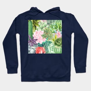 Succulent Garden - Watercolor Design Hoodie